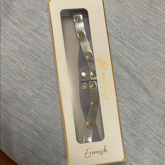 Erimish Silver Studded Watch Band - Picture 1 of 2